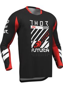 Thor Launchmode Futura, jersey juvenil , color: Negro/Blanco/Rojo , tama&ntilde;o: XXS