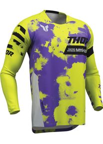 Thor Launchmode Bleach, jersey juvenil , color: Gris/Amarillo Ne&oacute;n/Lila/Negro , tama&ntilde;o: L