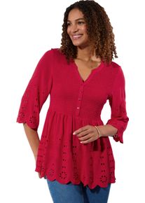 Damska Tunika, čipka, až&uacute;rov&aacute; v&yacute;&scaron;ivka červen&aacute; veľkosť 46