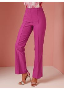 CREATION L PREMIUM Dames Stoffen broek met wijde pijpen, lyocell in magenta ,maat 36, Witt, 63% Lyocell, 37% Polyester