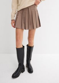 bonprix Femei Fustă-pantalon scurtă, cu plisată, maro, 40