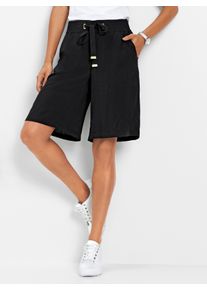 Dames Bermuda van geweven viscose in zwart ,maat 36, WITT, 100% Viscose