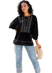 Damska Tunika, pokrčen&yacute; materi&aacute;l čierna veľkosť 42