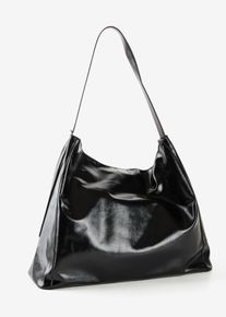 Cabas - noir - taille 32x40,5 cm - Cuir velours - bonprix