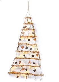 D&eacute;coration murale LED sapin de No&euml;l - beige - taille 120x60 cm - bonprix