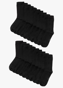 Lot de 20 paires de chaussettes - noir - taille 39-42 avec coton - bonprix