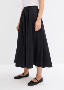 Jupe corolle - noir - taille 52 avec coton - bonprix