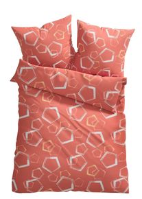 Parure de lit en coton m&eacute;lang&eacute; - orange - taille 135x200 cm avec coton - bonprix