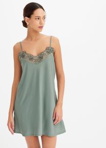 Nuisette en satin avec broderie - gris - taille 42/44 (M) - bonprix