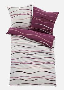 Parure de lit r&eacute;versible en linon - violet - taille 135x200 cm - 100% coton - bonprix