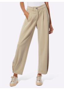 Dames Jerseybroek met modal (TENCEL) in zand ,maat 36, WITT, 50% Modal, 44% Polyester, 6% Elastan