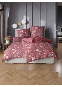 Bierbaum unisex Bettw&auml;sche in rostrot-petrol-bedruckt ,Gr&ouml;&szlig;e 40x80/135x200 cm, Witt, 100% Baumwolle