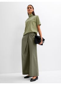 Dames Marlene-broek met asymmetrische knoopsluiting in kaki ,maat 36, WITT, 75% Polyester, 21% Viscose, 4% Elastan