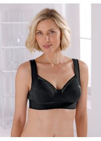 w&auml;schepur Dames Comfortbeha zonder beugel met brede onderbusteband in zwart ,maat 90A, Witt, 80% Katoen, 10% Elastan, 10% Polyamide