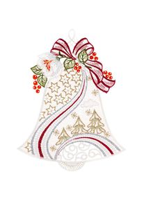 W. Reuter & Sohn - Plauener Spitze Fensterbild &raquo;Weihnachtsglocke&laquo; Made in Germany