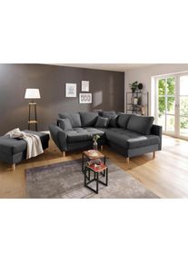 Home Affaire Ecksofa &raquo;Rice L-Form, B: 223 cm - OTTO. Verl&auml;ssliche Qualit&auml;t.&laquo; Set: Sofa & Hocker, mit 3 Zierkissen, Federkern
