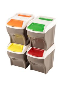 Bischof Bama M&uuml;lltrennsystem &raquo;Abfallsammler-Set POKER 4 PLUS&laquo; 4 Beh&auml;lter Made in Europe