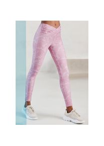 active by Lascana LASCANA ACTIVE Funktionsleggings Sportleggings im Allover-Druck rosa, Gr&ouml;&szlig;e M (40/42)
