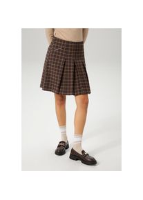 Aniston CASUAL Faltenrock mit Zierrei&szlig;verschluss im Vorderteil braun, Gr&ouml;&szlig;e 40