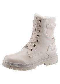 TOM TAILOR Schn&uuml;rboots Winterstiefel mit Logopr&auml;gung an der Ferse beige, Gr&ouml;&szlig;e 37