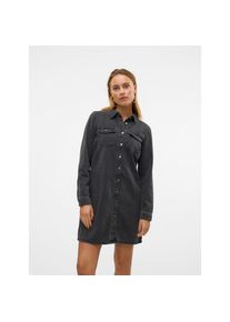 V&eacute;ro Moda Vero Moda Jeanskleid &raquo;VMJENNIE LS SHORT DENIM DRESS GA NOOS&laquo; Brusttaschen schwarz, Gr&ouml;&szlig;e S
