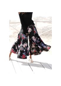 Lascana Hosenrock mit Blumenprint, Culotte, extraweites Bein schwarz, Gr&ouml;&szlig;e 38