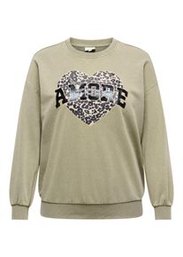 Only Carmakoma Kvinnor Sweatshirt 'CARLauren' nude / khaki / svart Storlek 48