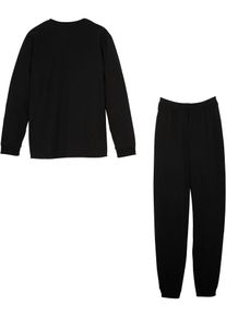 bonprix Pijama din bumbac organic 100% (set/2 buc.), negru, 140/146