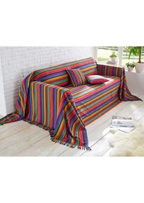 Randigt kuddfodral (2-pack) - f&auml;rgglad - storlek 40x40 cm - bonprix