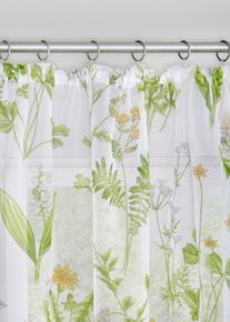 Gardin med blomm&ouml;nster (1-pack) - gr&ouml;n - storlek 145x144 cm - bonprix