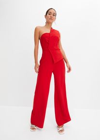 Jumpsuit i kr&auml;pp med struktur - r&ouml;d - storlek 36/38 (S) - bonprix
