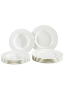 Noblesse - V&B Tafelservice , Wei&szlig; , Keramik , 12-teilig , Uni , 19x32x34 cm , Geschirr, Geschirrsets, Tafelservice