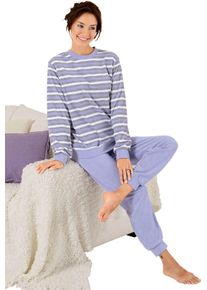 Damer Pyjamas av finfrott&eacute; syren, randig Gr&ouml;&szlig;e 48/50