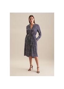 Seidensticker, Damen, Sommerkleid &raquo;Schwarze Rose&laquo; 1/1 Kragen Druck, dunkelblau, Normalgr&ouml;&szlig;en, M38 -Normalgr&ouml;&szlig;en, dunkelblau, Passform: Regular