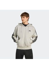 adidas Sportswear, Herren, Kapuzensweatjacke &raquo;M 3S FL FZ HD&laquo; 1 tlg. f&uuml;r Laufen und Sportmode, mit Rei&szlig;verschluss, Metallicl Grey / Black, S, Metallicl