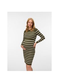 MAMALICIOUS, Damen, Umstandskleid &raquo;MLNEWSIV JUNE LS UK KNIT DRESS 2F A NOOS&laquo; Viskosemischung, regular fit, Grape Leaf Stripes:SNOW WHITE, N-Gr, M -N-