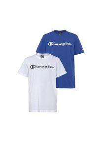 Champion, Herren, T-Shirt Packung, 2 Stk. Kurzarm, mit Logoschriftzug, aus Baumwolle und Polyester, blau/wei&szlig;, XL (164/170), blau/wei&szlig;, T-Shirt im 