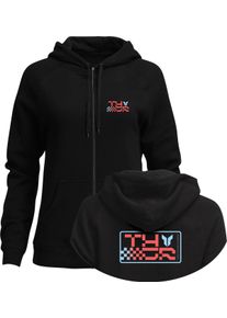 Thor Vantage, zip hoodie women , color: Black/Red/Light Blue , size: XL