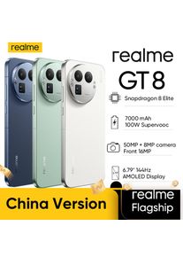 Realme GT 8 China Version 7000 mAh 100W Supercharge Snapdragon 8 Elite 6.79 Inch AMOLED 144Hz Rear Camera 50MP