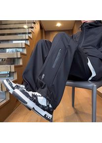 Men's 2025 New Spring Autumn Fast Drying Loose Casual Straight Leg Sports Workwear Casual Long Pants Long Leg Pants Solid Color