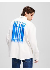 KARL LAGERFELD JEANS Prechodn&aacute; bunda 'Out Of The Blue' Muži modr&aacute; / &scaron;edobiela XXL