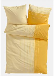Sengesett i bomullsmiks, gul, st&oslash;rrelse 4 (2x 80/80 cm, 1x 240/220 cm), bonprix