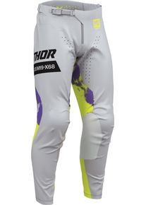 Thor Launchmode Bleach, textile pants , color: Light Grey/Neon-Yellow/Purple , size: 38