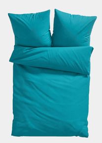 Parure de lit en coton m&eacute;lang&eacute; - p&eacute;trole - taille 135x200 cm avec coton - bonprix