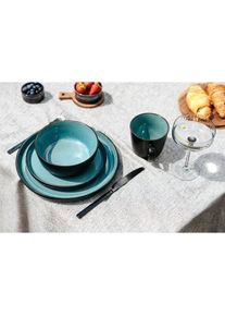 Domoletti Plate Glaze Ins And Out Dark Gren 20cm, Teller, Gr&uuml;n