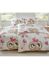 bonprix Lenjerie de pat din material cu bumbac, alb, 1x 80/80 cm, 1x 135/200 cm