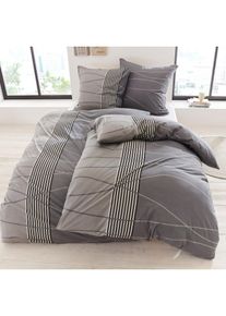 bonprix Lenjerie de pat din linou, gri, 1x 80/80 cm, 1x 155/220 cm