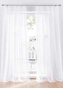 bonprix Perdea cu textură fină, disponibilă și la lungime extra (1 buc.), alb, &Icirc;/Lă: 145/140 cm