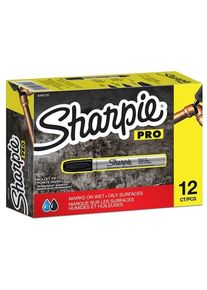 sharpie Pro Permanentmarker, Keilspitze, 1,0 / 3,0mm, schwarz, 12 St&uuml;ck