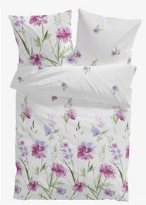 bonprix Posteľn&aacute; bielizeň s kvetovan&yacute;m dizajnom, biela, 1x 80/80 cm, 1x 135/200 cm